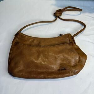FOSSIL Vintage Brown Leather Small Crossbody Bag